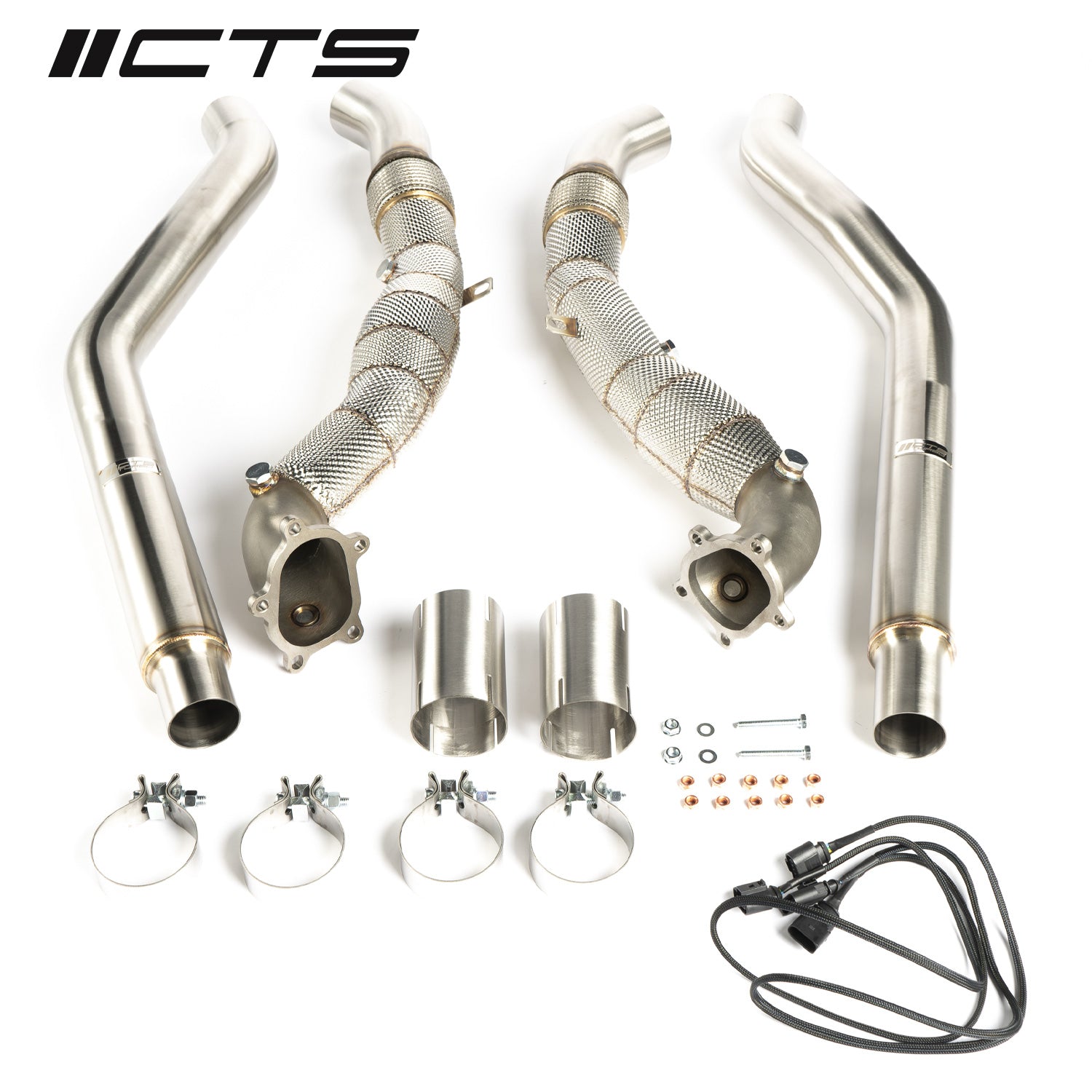 CTS Turbo Audi C7/C7.5 S6/S7/RS7 4.0T Cast Downpipe Set with High Flow Cats CTS Turbo EXH-DP-0026-CAT