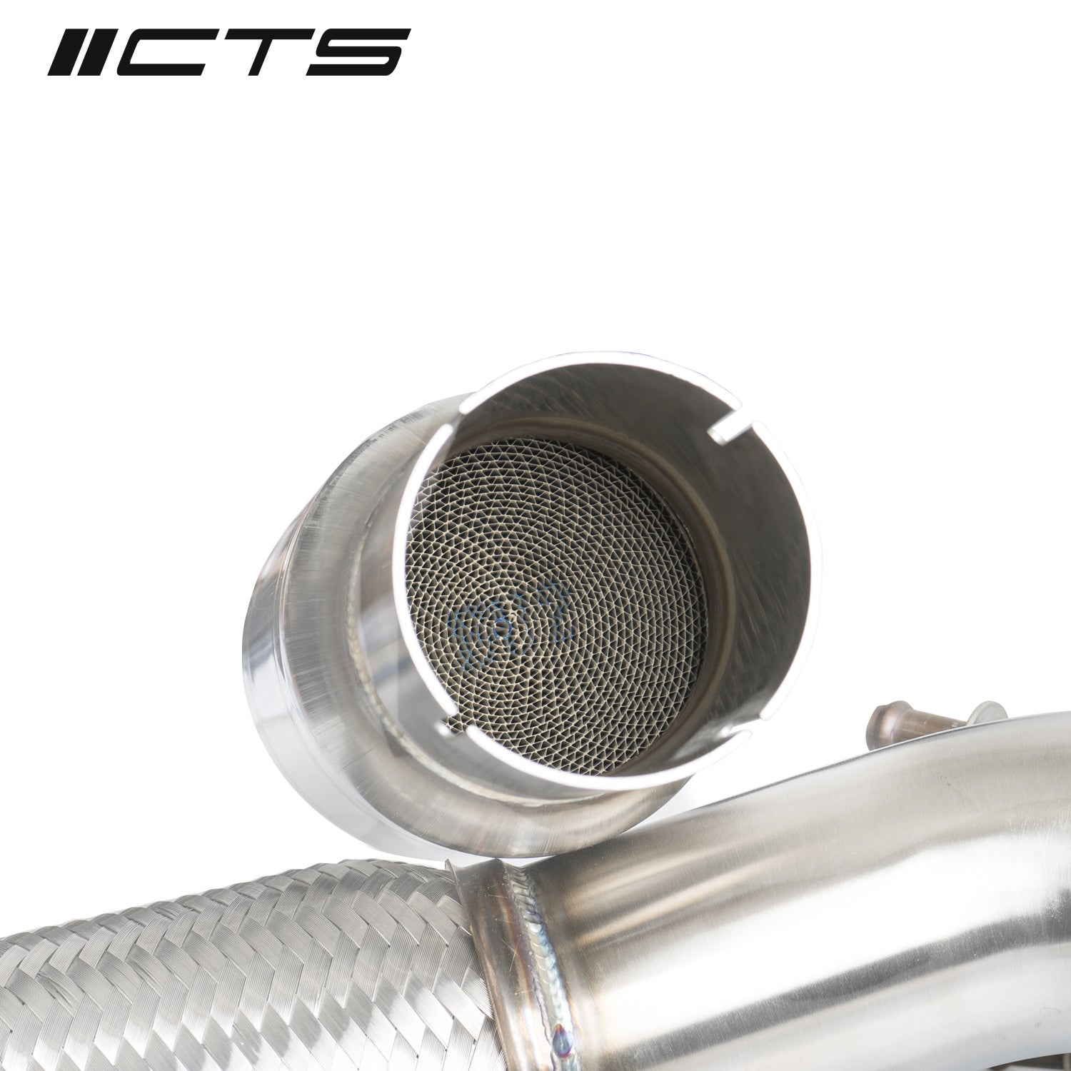 CTS Turbo MQB FWD Exhaust Downpipe with HIGH FLOW CAT (MK7/MK7.5 Golf; GTI; GLI; A3 FWD) CTS Turbo EXH-DP-0014-CAT