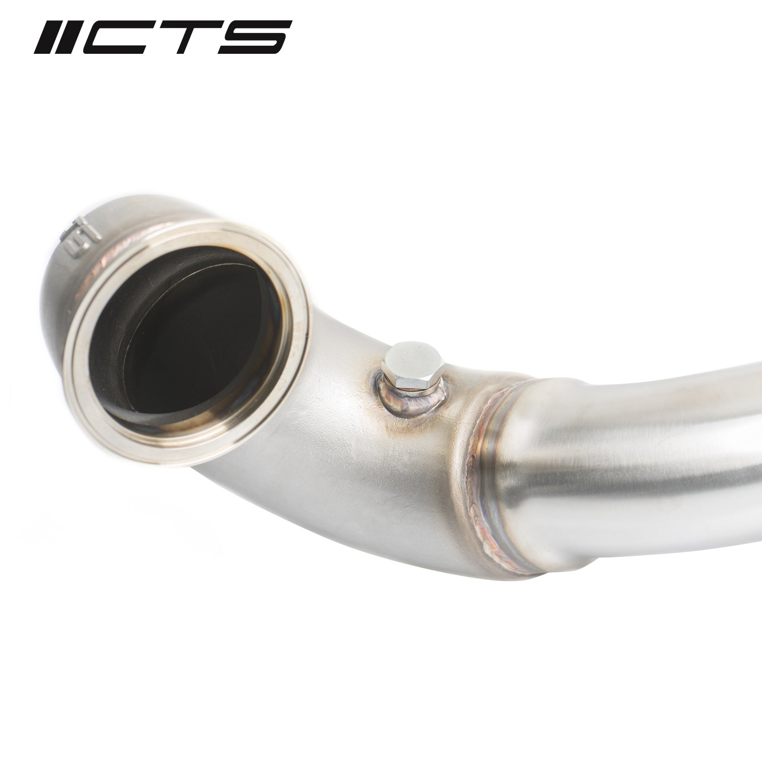 CTS Turbo MQB AWD Exhaust Downpipe with HIGH FLOW CAT (MK7/MK7.5 Golf AWD; Golf R; A3/S3/TT/TT-S Quattro) CTS Turbo EXH-DP-0015-CAT