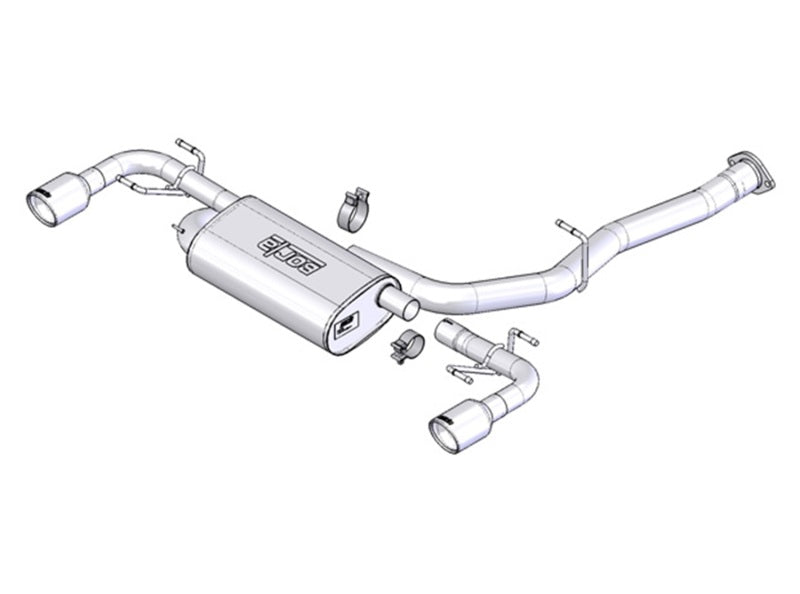 1014015 Borla 03-09 Mazda RX-8 1.3L Single Round Rolled Angle-Cut Cat-Back Exhaust