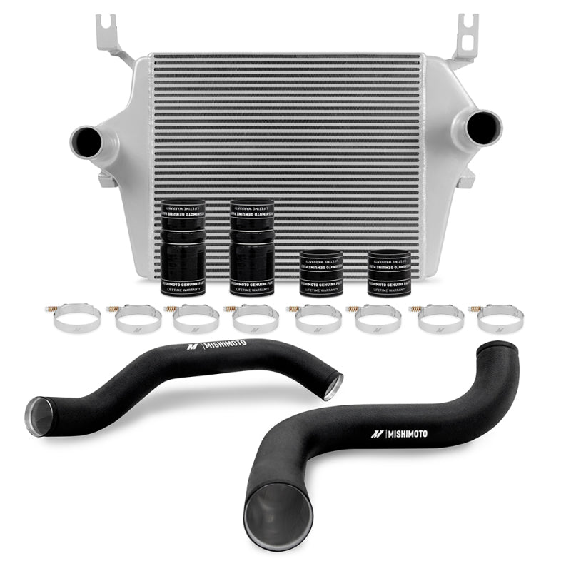MMINT-F2D-99KSLBK Mishimoto 99-03 Ford 7.3L Powerstroke PSD Silver Intercooler Kit w/ Black Pipes