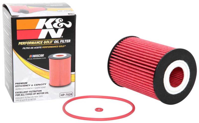 HP-7028 K&N Performance Oil Filter for 2010+ Mercedes Benz GLE350D 3.0L V6 DSL 2.75in OD x 3.625in H