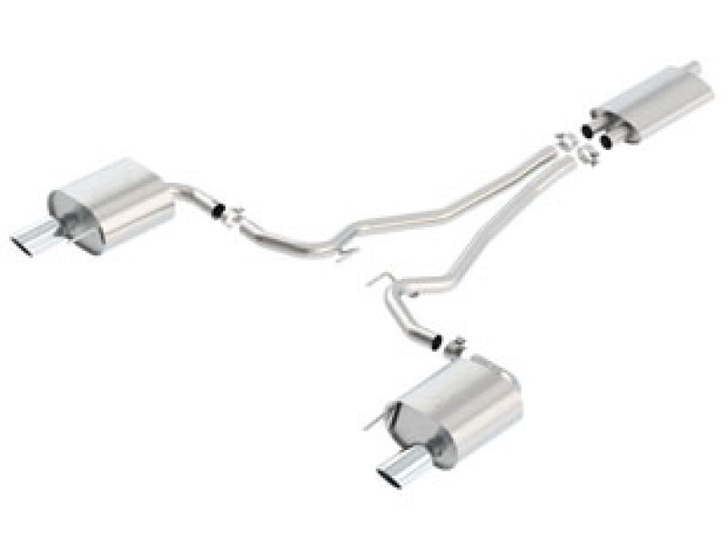 1014039 Borla 15-16 Ford Mustang EcoBoost 2.3L AT/MT EC-Type Cat Back SS Single Round Rolled Tips Exhaust