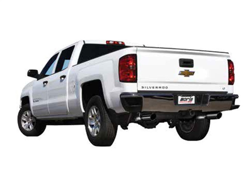 140535BC Borla 14 Silv/Sierra 1500 C/B Touring Exh/2.75in in muff 2.25inout 4inTIp SS Rear Exit-Black Chrome