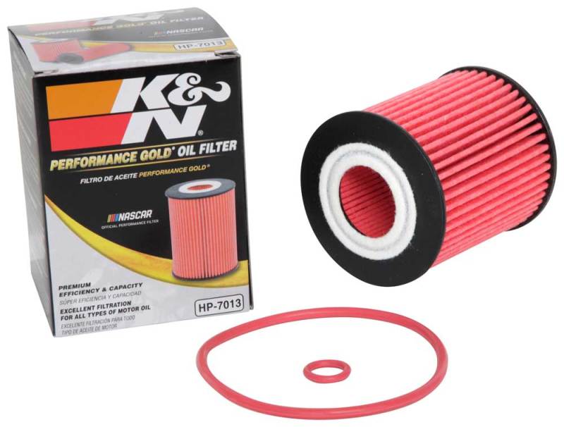 HP-7013 K&N 07-09 Mazdaspeed3 Performance Gold Oil Filter (OEM style cartridge filter)