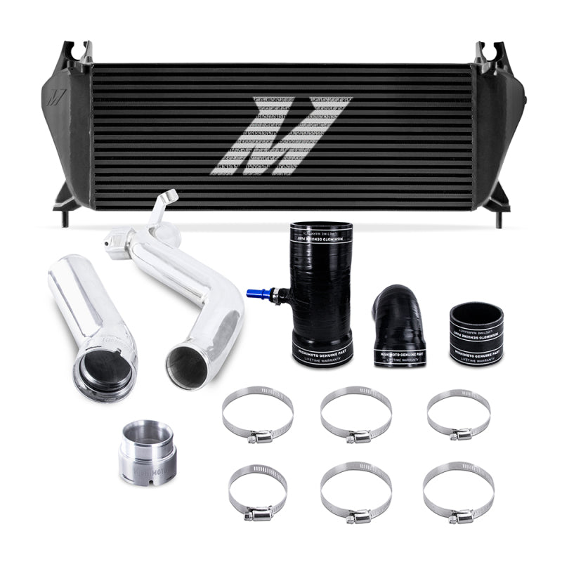 MMINT-RGR-19KBKP Mishimoto 19+ Ford Ranger 2.3L EcoBoost Intercooler Kit - Black + Polished Pipes