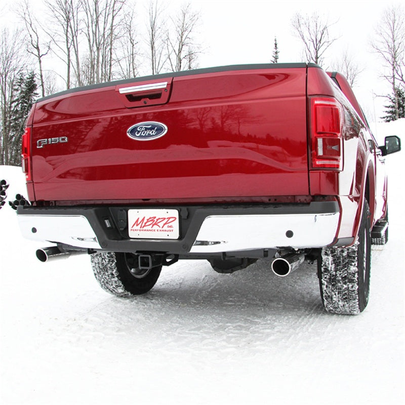 S5258409 MBRP 2015 Ford F-150 5.0L 3in Cat Back Dual Split Rear Exit T409 Exhaust System