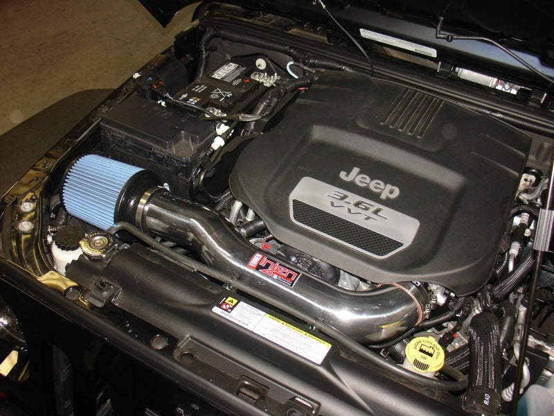 PF5004WB Injen 12-18 Jeep Wrangler JK 3.6L V6 Wrinkle Black Short Ram Intake w/ Open Filter