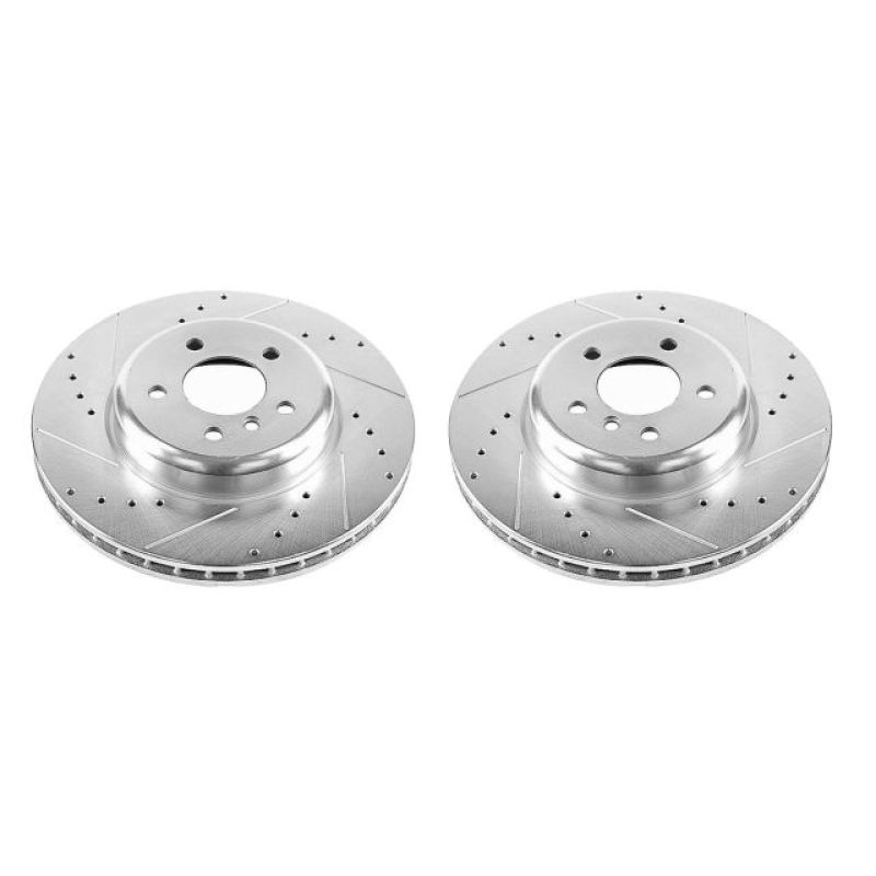 Power Stop 14-16 BMW 535d Discos Perforados y Ranurados DELANTEROS - Par 348mm