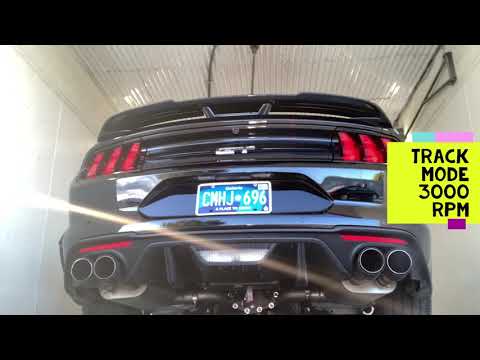S72093CF MBRP 18-20 Ford Mustang GT 5.0 w/ Quad Tip Active Exhaust Cat Back Split Rear T304 w/ Carb Fib Tips