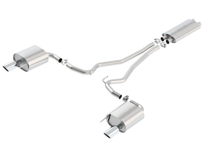 140587 Borla Cat Back 15-17 Ford Mustang 3.7L V6 MT/AT 2.25in Pipe 4in Single Round Rolled Tips