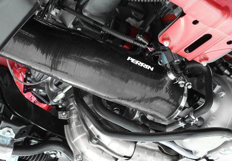 Perrin 2015+ Subaru WRX BLACK 3in Turbo Inlet Hose w/ Nozzle / PSP-INT-424BK