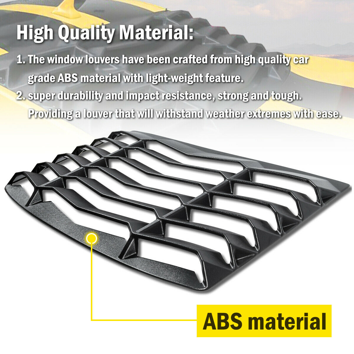 Chevy Camaro 2010-2015 Matte Black Rear & Side Window Louver Sun Shade Cover